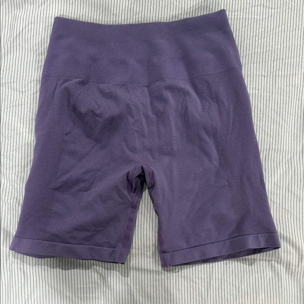 Purple High-Rise Compression Bike Shorts